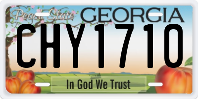GA license plate CHY1710