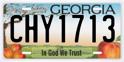 GA license plate CHY1713