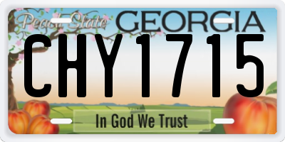 GA license plate CHY1715