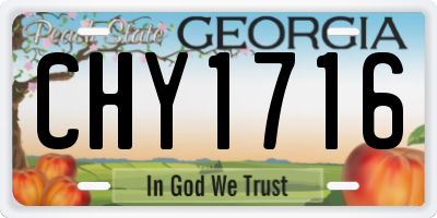 GA license plate CHY1716