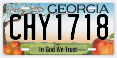 GA license plate CHY1718