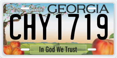 GA license plate CHY1719