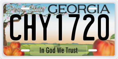 GA license plate CHY1720
