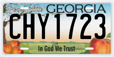 GA license plate CHY1723