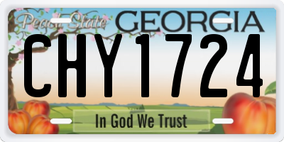 GA license plate CHY1724