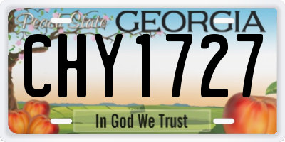 GA license plate CHY1727