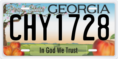 GA license plate CHY1728