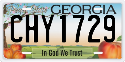 GA license plate CHY1729