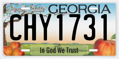 GA license plate CHY1731