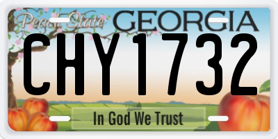 GA license plate CHY1732