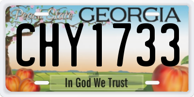 GA license plate CHY1733