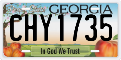 GA license plate CHY1735