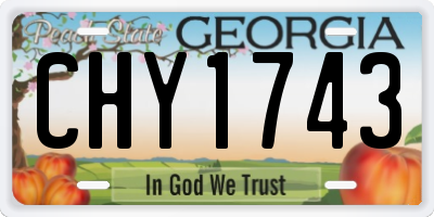 GA license plate CHY1743