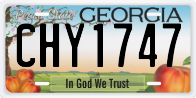 GA license plate CHY1747