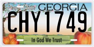GA license plate CHY1749