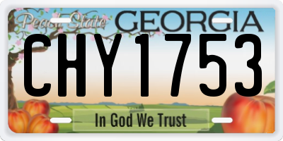 GA license plate CHY1753