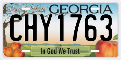 GA license plate CHY1763