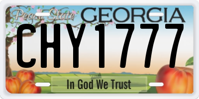 GA license plate CHY1777