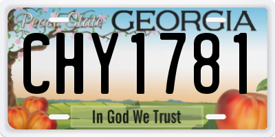 GA license plate CHY1781