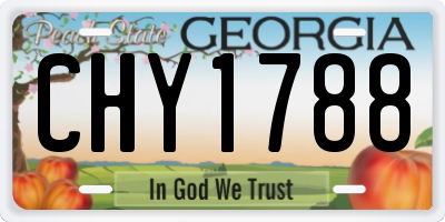 GA license plate CHY1788
