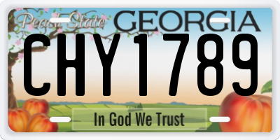 GA license plate CHY1789