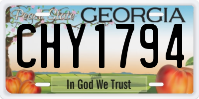 GA license plate CHY1794