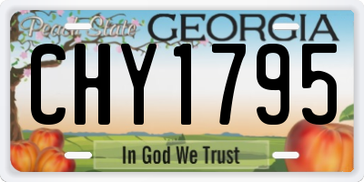 GA license plate CHY1795