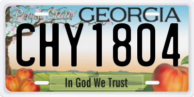 GA license plate CHY1804