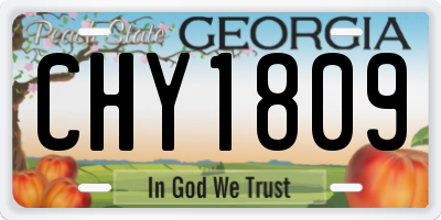 GA license plate CHY1809