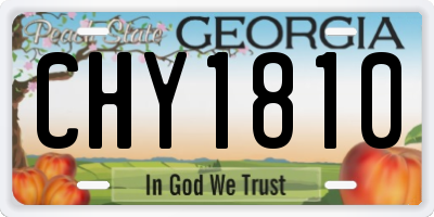 GA license plate CHY1810