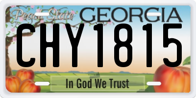 GA license plate CHY1815