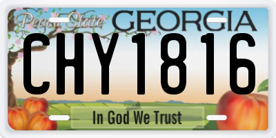 GA license plate CHY1816