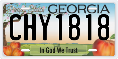 GA license plate CHY1818