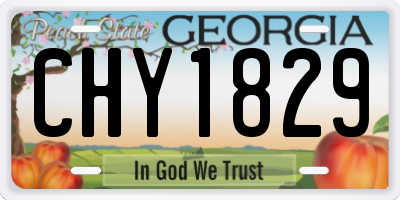 GA license plate CHY1829