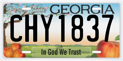 GA license plate CHY1837
