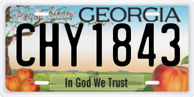 GA license plate CHY1843