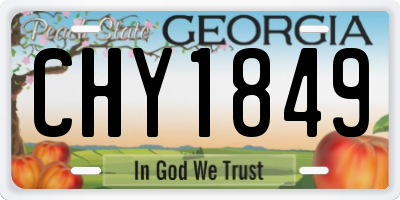 GA license plate CHY1849