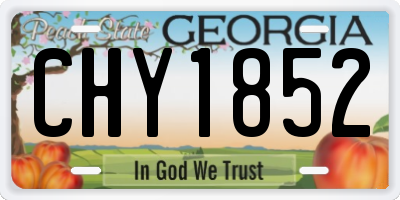 GA license plate CHY1852