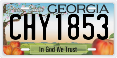 GA license plate CHY1853