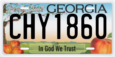 GA license plate CHY1860