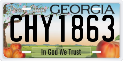 GA license plate CHY1863
