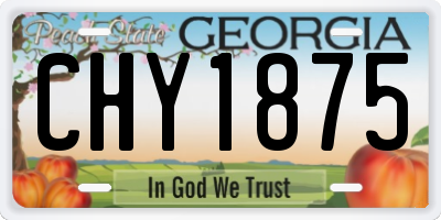 GA license plate CHY1875