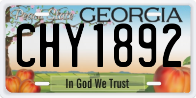 GA license plate CHY1892