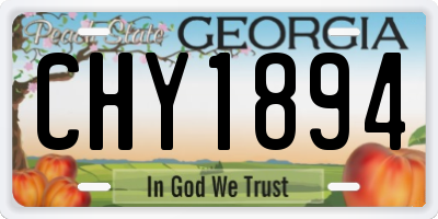 GA license plate CHY1894