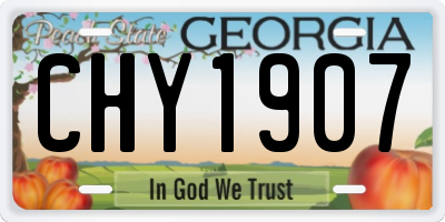 GA license plate CHY1907