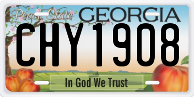 GA license plate CHY1908