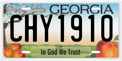 GA license plate CHY1910