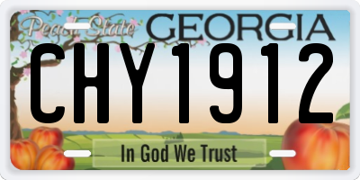 GA license plate CHY1912