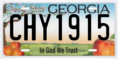 GA license plate CHY1915