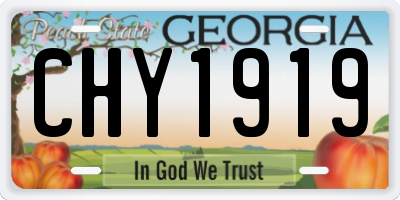 GA license plate CHY1919